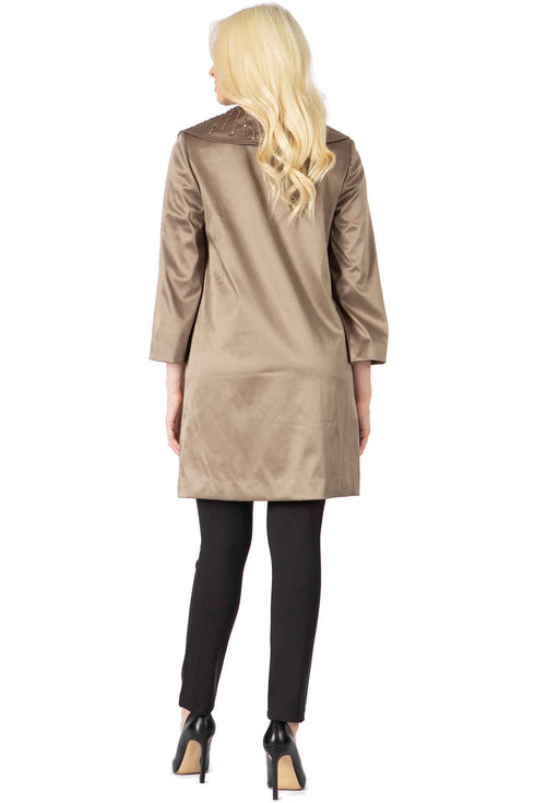 Stately Beaded Scarf Coat
